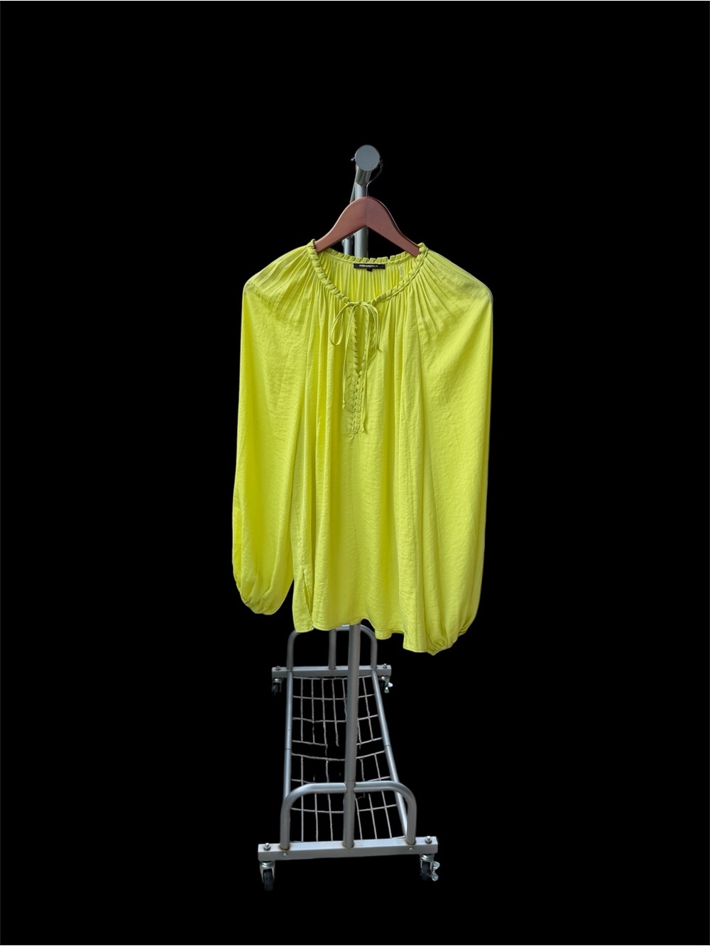Kobi Halperin Lime Tie-Neck Peasant Blouse
